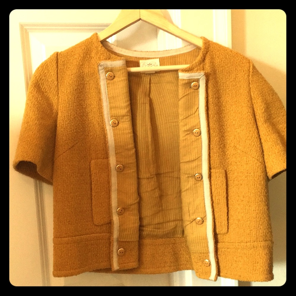 Anthropologie Tweedy Short Sleeve Jacket